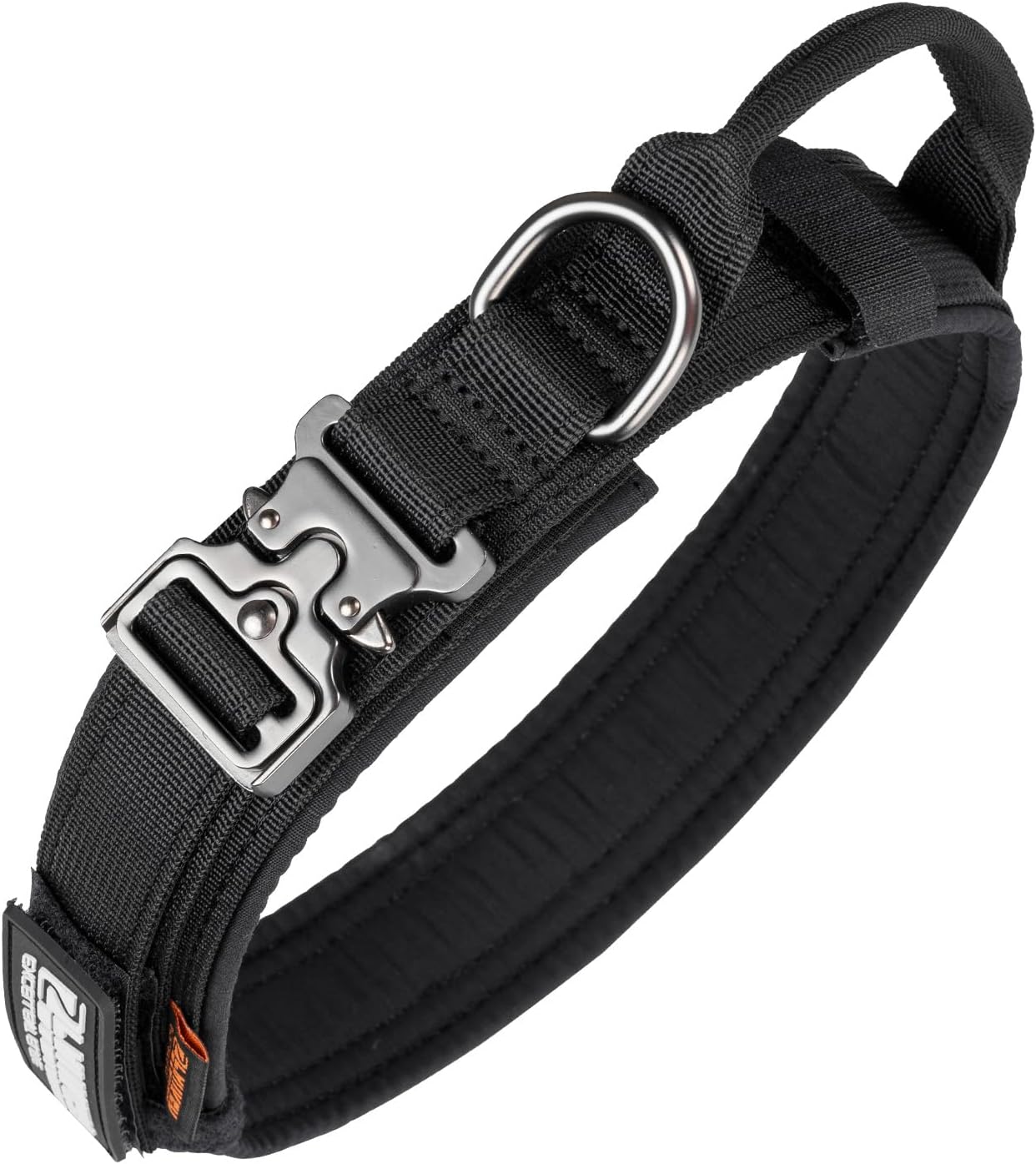 EXCELLENT ELITE SPANKER Tactical Dog Collar Nylon Adjustable K9 Collar Military Dog Collar Heavy Duty Metal Buckle with Handle(Coyote Brown-XL)