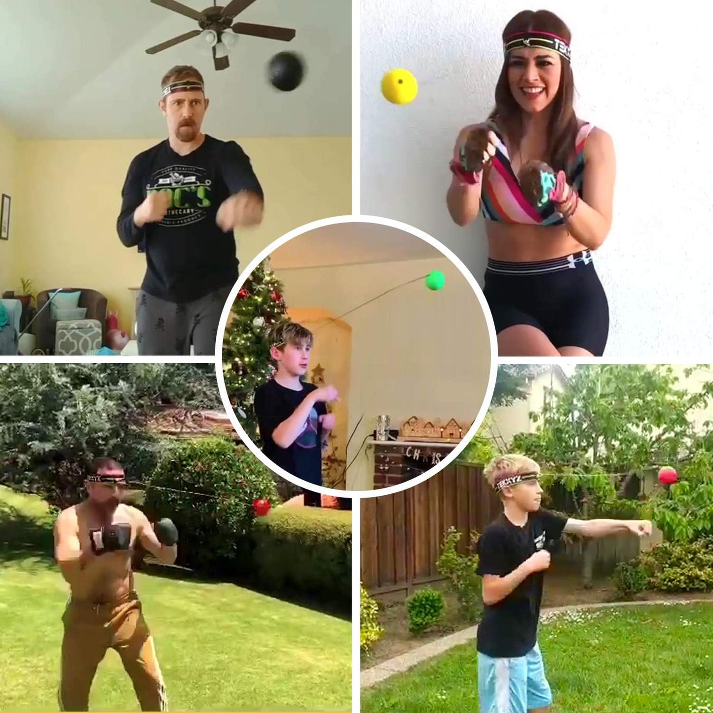 Reflex Ball Family Pack with Counter App | Online Community for Boxing Ball, Ideal for Coordination, Punching, Stress Relief, Home Workouts & Fitness | Stocking Stuffer Gift for All Ages - PuriLite