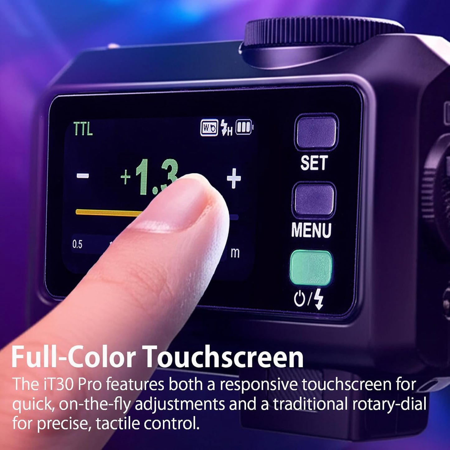 Godox iT30Pro S TTL Flash for Sony, Godox IT30 Pro S Camera Flash,iT30ProS 2.4G HSS 1/8000s, Full-Color Touchscreen,Compatible with a7IV a9III a7III a7CII a6000 a7C a7SIII ZV-E10 II a6500 (Black)
