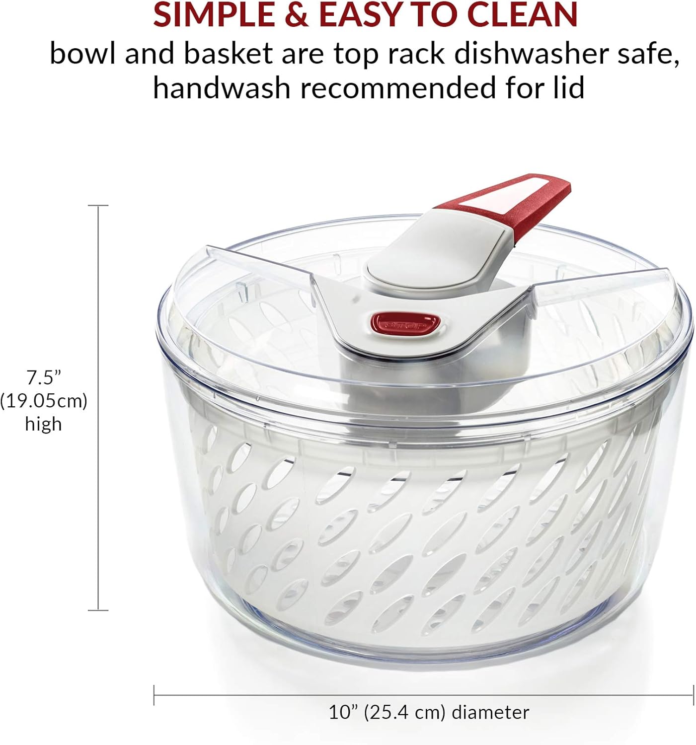 Valore Large Salad Spinner with Lid – Lettuce Washer and Vegetable Dryer – Fruit Cleaner & Serving Bowl – Easy Spin, Quick Brake, BPA-Free
