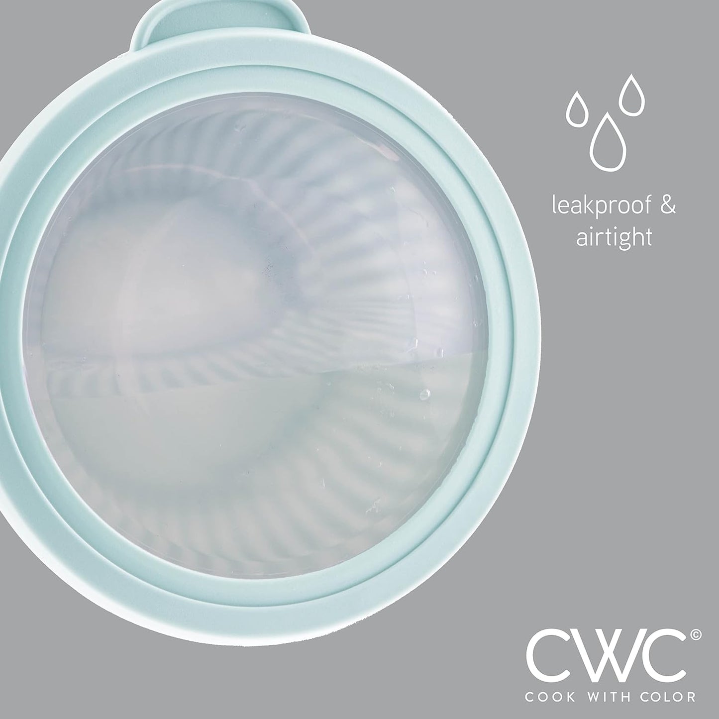 COOK WITH COLOR Prep Bowls with Lids- 8 Piece Nesting Plastic Small Mixing Bowl Set with Lids (Teal Ombre)