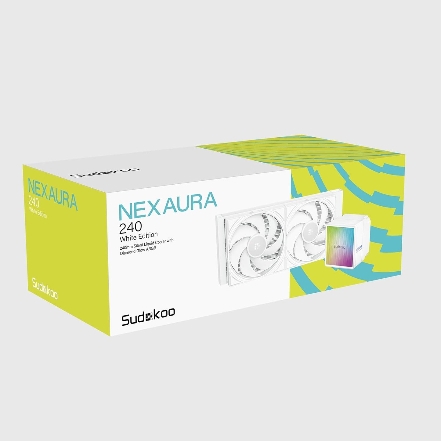 Sudokoo NEXAURA 240 White Liquid CPU Cooler: 240mm AIO CPU Cooler with PWM Pump & ARGB Pump Head - Water Cooling with FDB Fans for Intel LGA 1851/1700/1200/115X AMD AM5/AM4