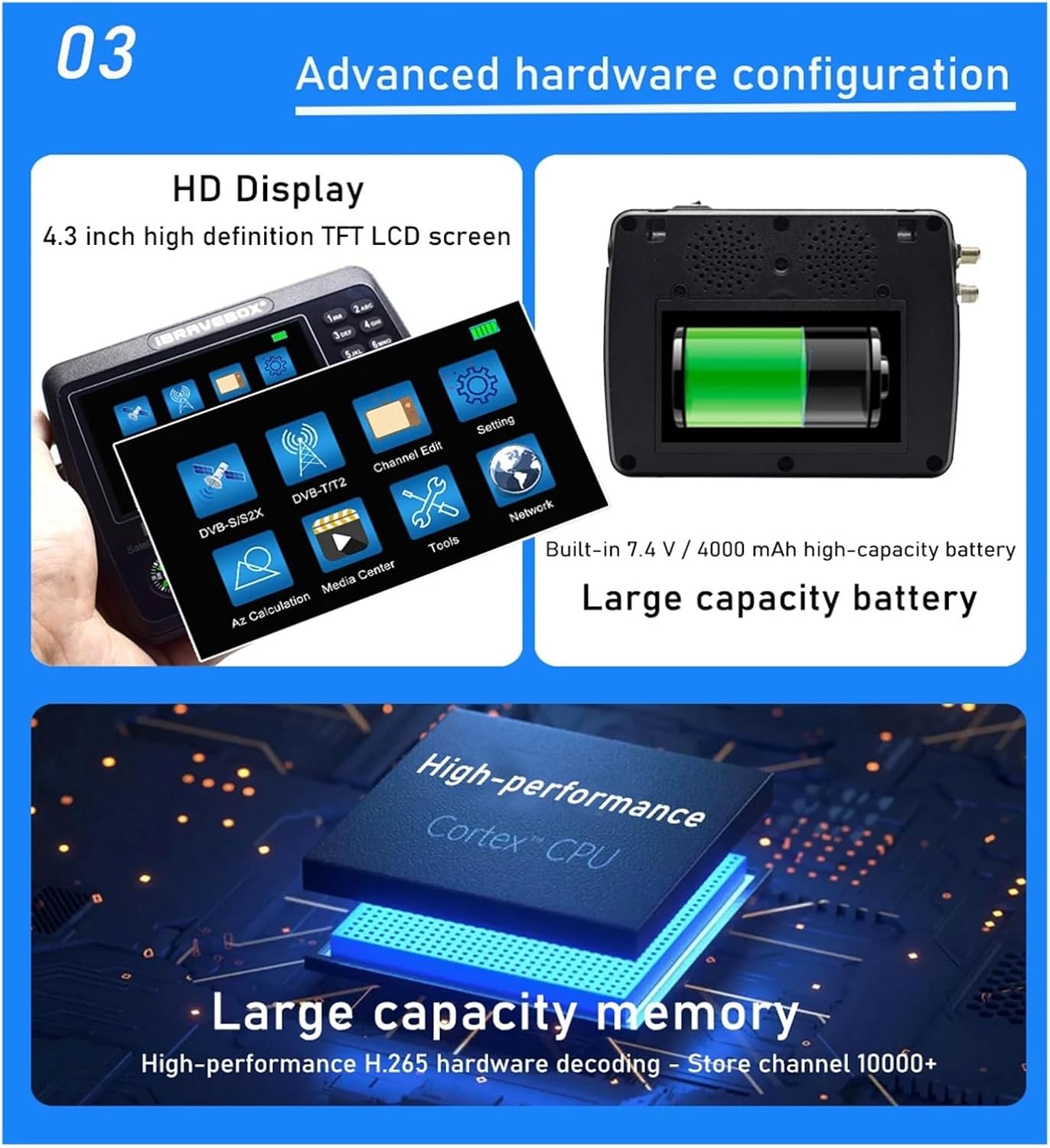 V10 Finder Pro Satellite Meter DVB-S2/S2X DVB-T2/T H.265 Vs Kpt 717st Plus Gtmedia V8 Finder Pro2 Dvb T2 Satfinder(V10 Finder WiFi)