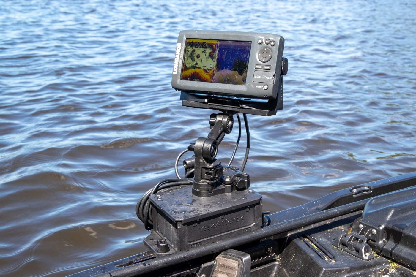 YakAttack CellBlok Track Mounted Battery Box for Fish Finders | Quick-Release Battery Storage & Mounting Platform | Fits GearTrac & Most Kayak Track Systems | Made in USA