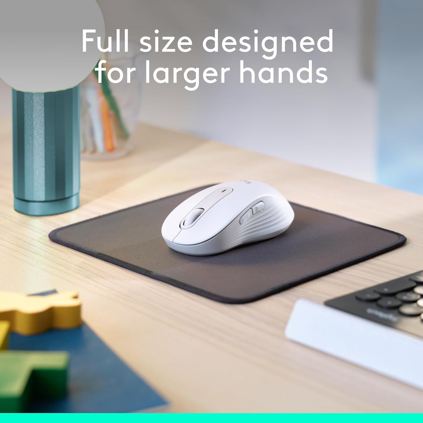 Logitech Signature M650 L Full Size Wireless Mouse - For Large Sized Hands, 2-Year Battery, Silent Clicks, Customizable Side Buttons, Bluetooth, for PC/Mac/Multi-Device/Chromebook - Black