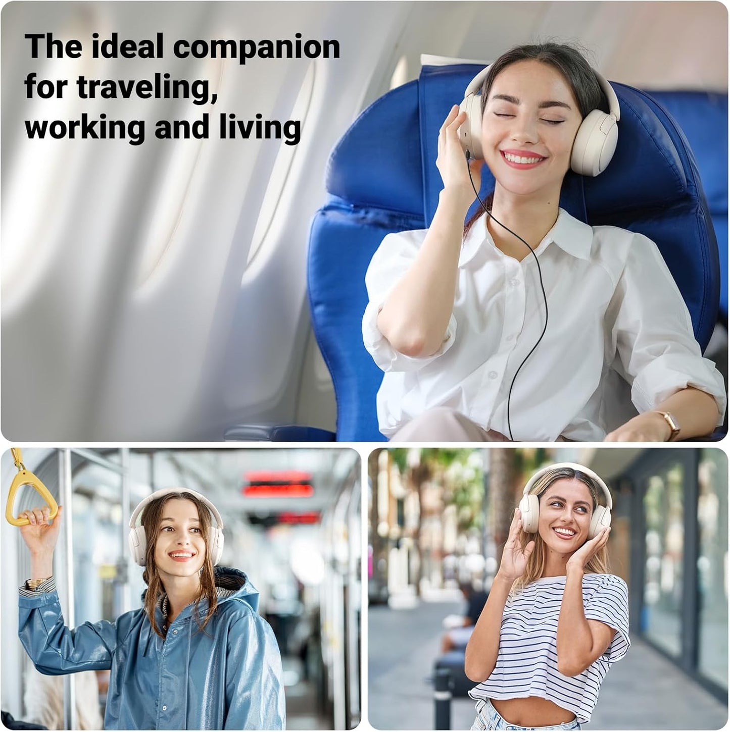 Edifier V80 Hybrid Active Noise Cancelling Bluetooth Headphones, Wireless Over Ear Headset with 45H Playtime, Wired Hi-Res Audio Fast Charging Multipoint Connection for Home Travel Office - Navy Blue