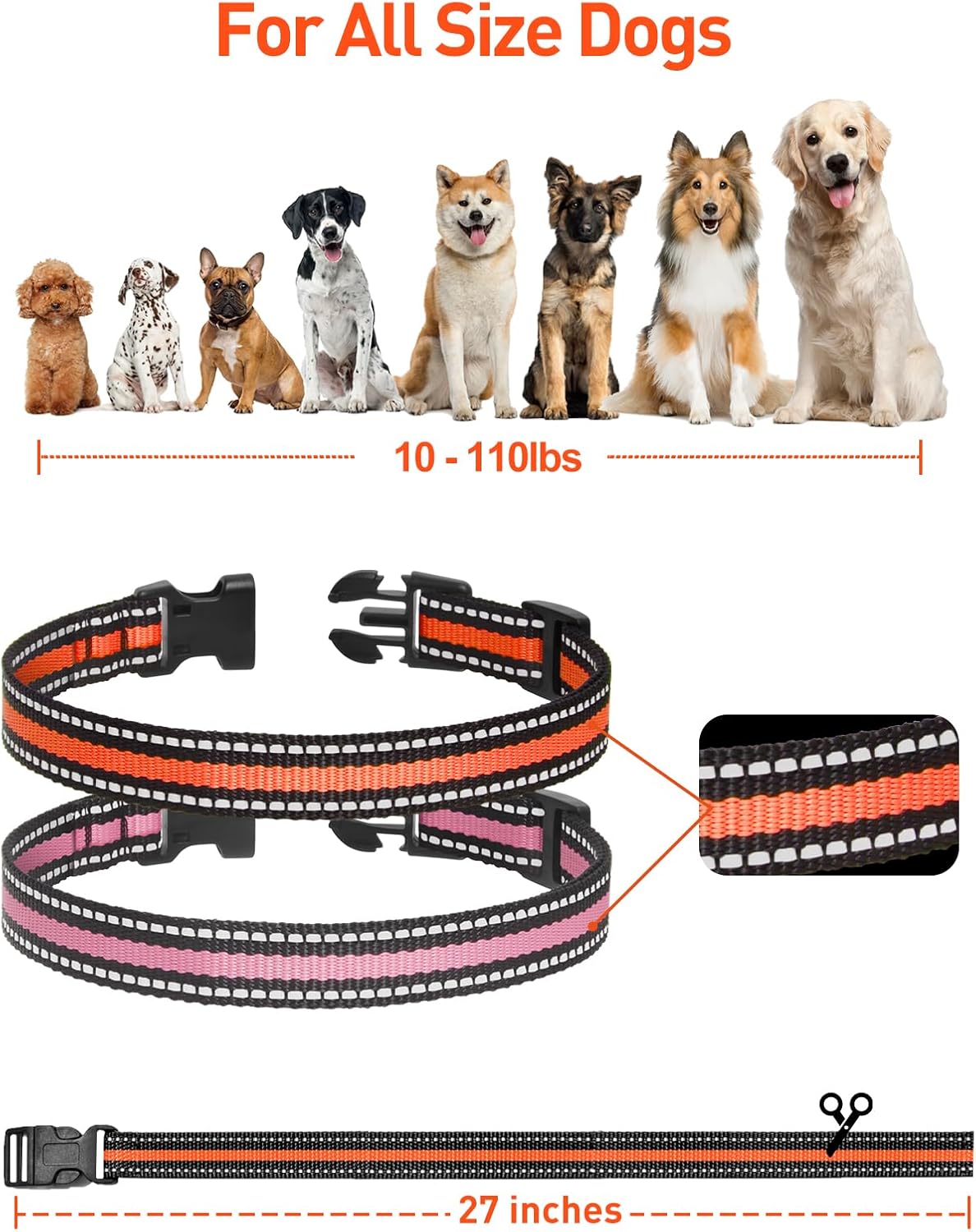 DOGLinsen 2-in-1 Bark and Shock Collar for Dogs, Smart Anti Barking Dog Training Collar with 5 Adjustable Sensitivity, Automatic Bark Collar with Remote, Vibration, Beep, Shock and Automatic