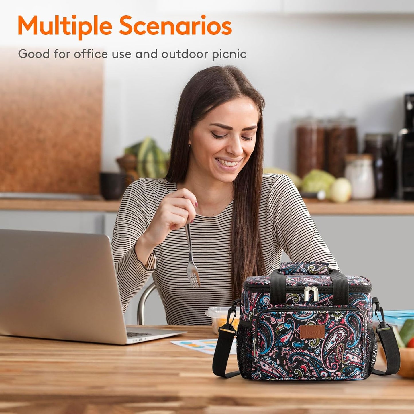 Lifewit Lunch Bag for Men, Insulated Lunch Box Leakproof Soft Cooler Cooling Tote for Adult Women, Waterproof Reusable Lunch Bags for Work Office Outdoor Picnic Camping, Black, 12-Can (9L)