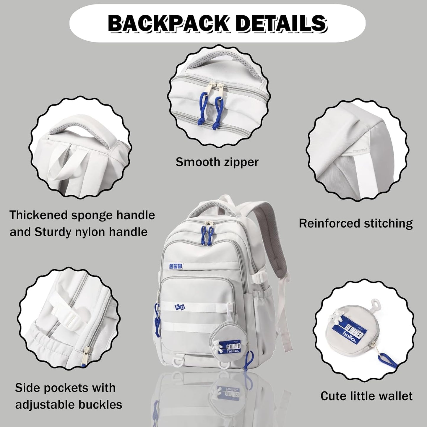 Armbq Kids Backpack for Girls Aesthetic School Backpack for Teen Girls Elementary Middle School Bookbag