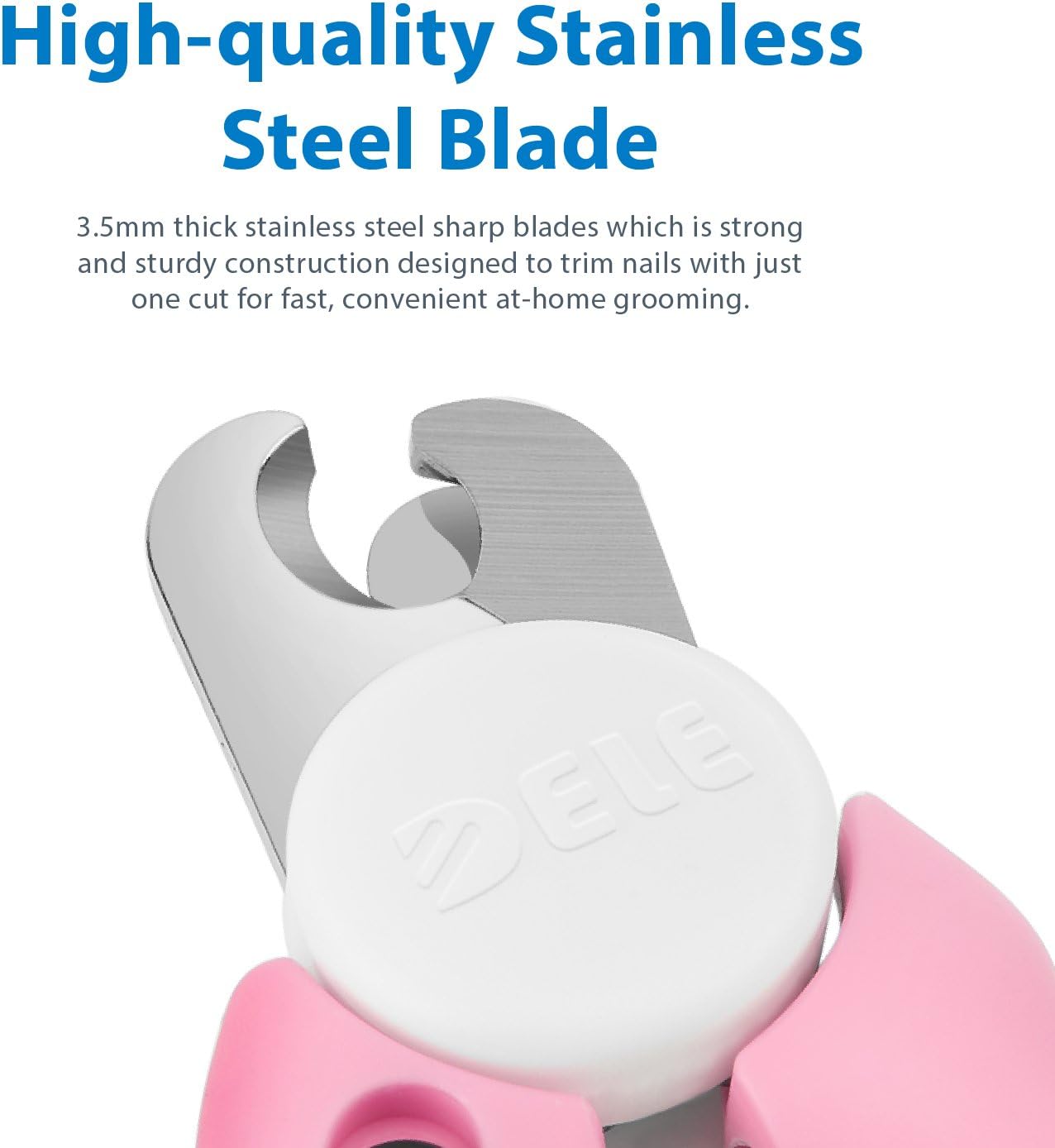 Flexzion Dog Nail Clippers Cat Nail Trimmer, Toe Claw Scissor Grooming Tool with Stainless Steel Blades, File Easy Grip Handle Safety Guard Avoid Overcutting for Small Medium Large Breed Puppy, Pink