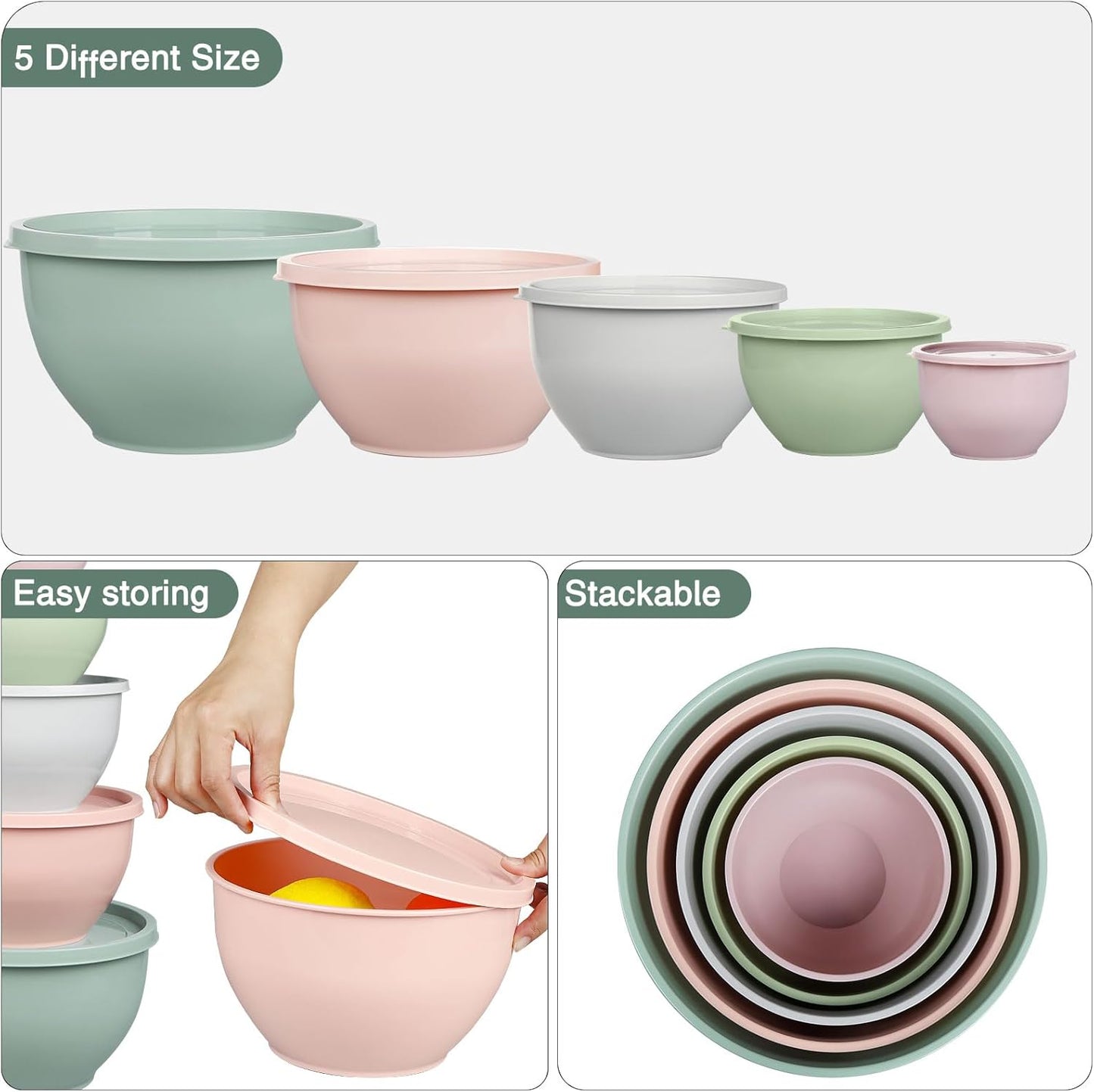 Purilite Select Plastic Mixing Bowl Set
