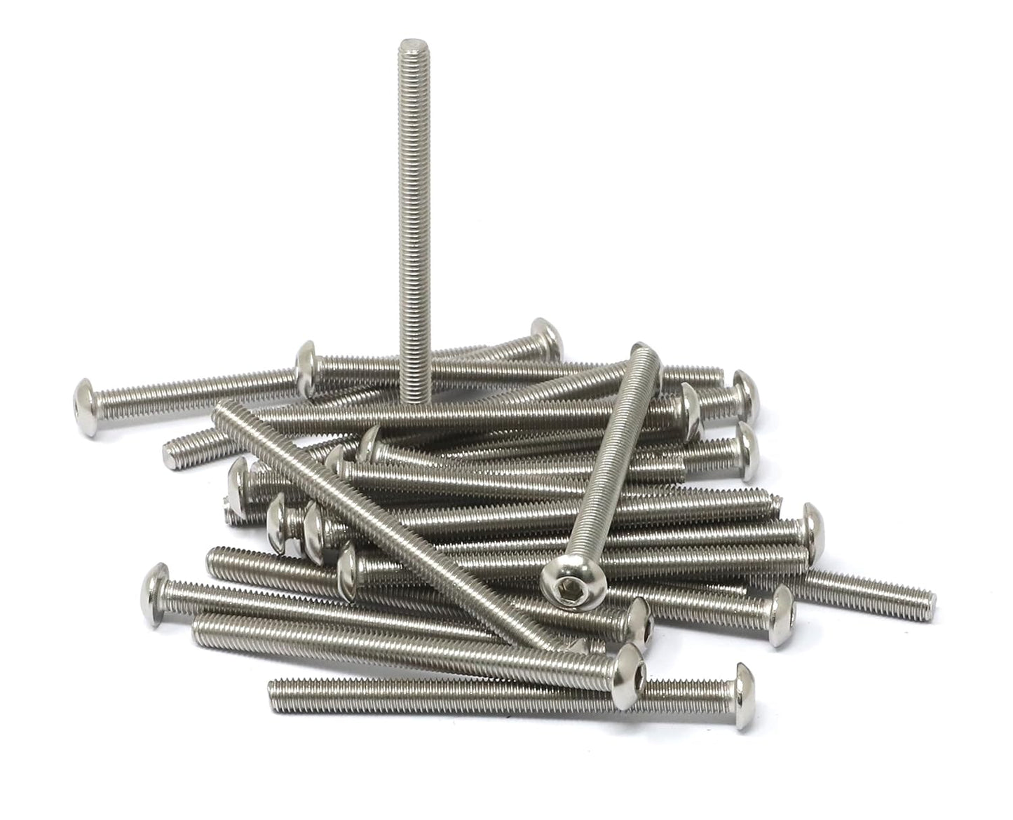 iexcell 50 Pcs M6 x 20mm Thread Pitch 1 mm Stainless Steel 304 Hex Socket Button Head Cap Screws Bolts Kit