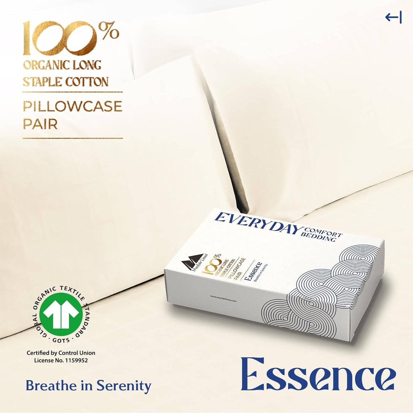 Mayfair Linen 100% Organic Cotton Percale Sheets Full Size - White Cotton Percale Sheets Full, 4 Piece Full Percale Sheet Sets, Soft & Crisp, Cooling Sheets, 16" Deep Pocket Hotel Sheets Full Size