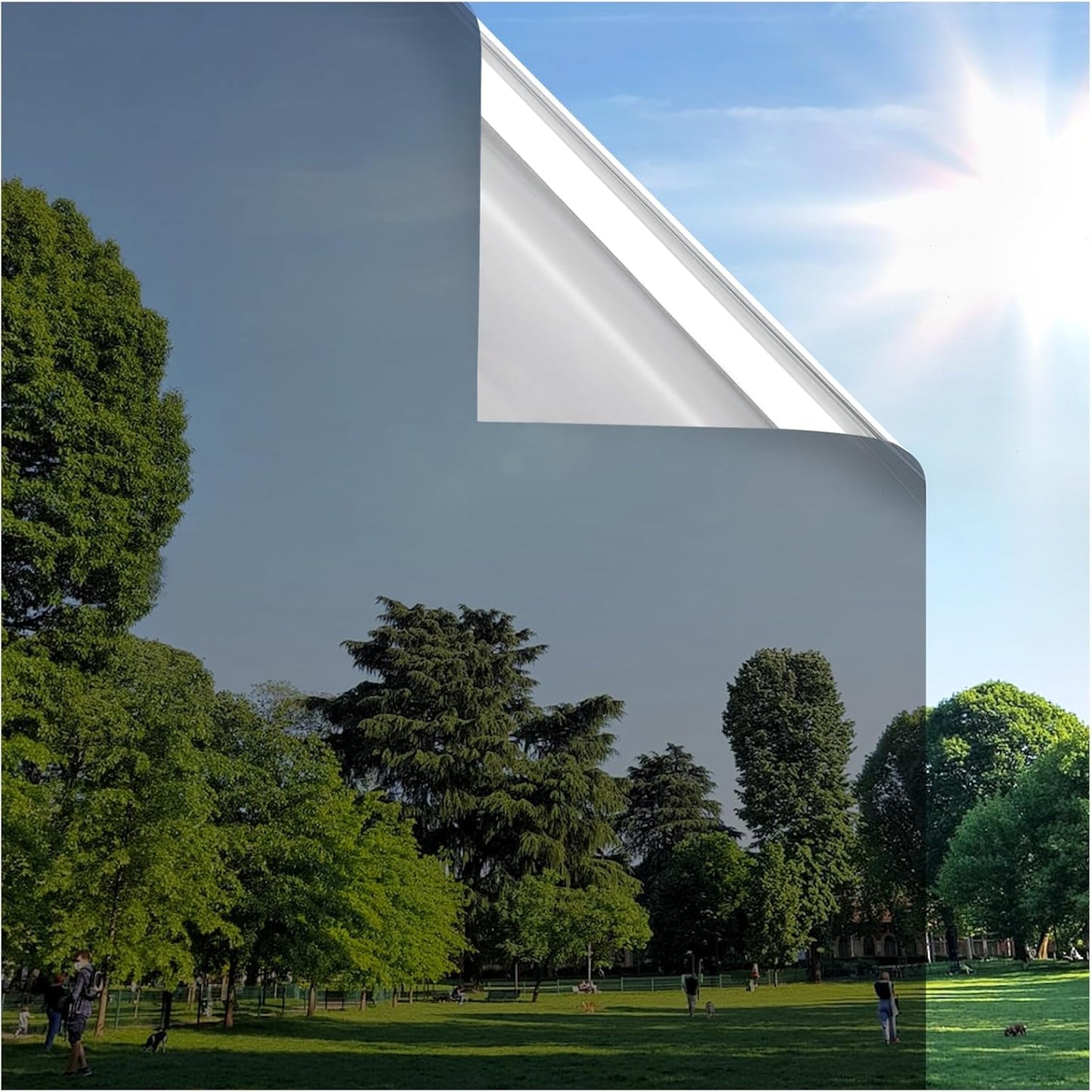 rabbitgoo Window Films for Privacy, Static Cling Frosted Glass Sticker, Non-Adhesive Privacy Film Sun Blocking Window Covering Frosting Vinyl Bathroom Sliding Glass Door, 44.5 x 200cm, Pure Frosted