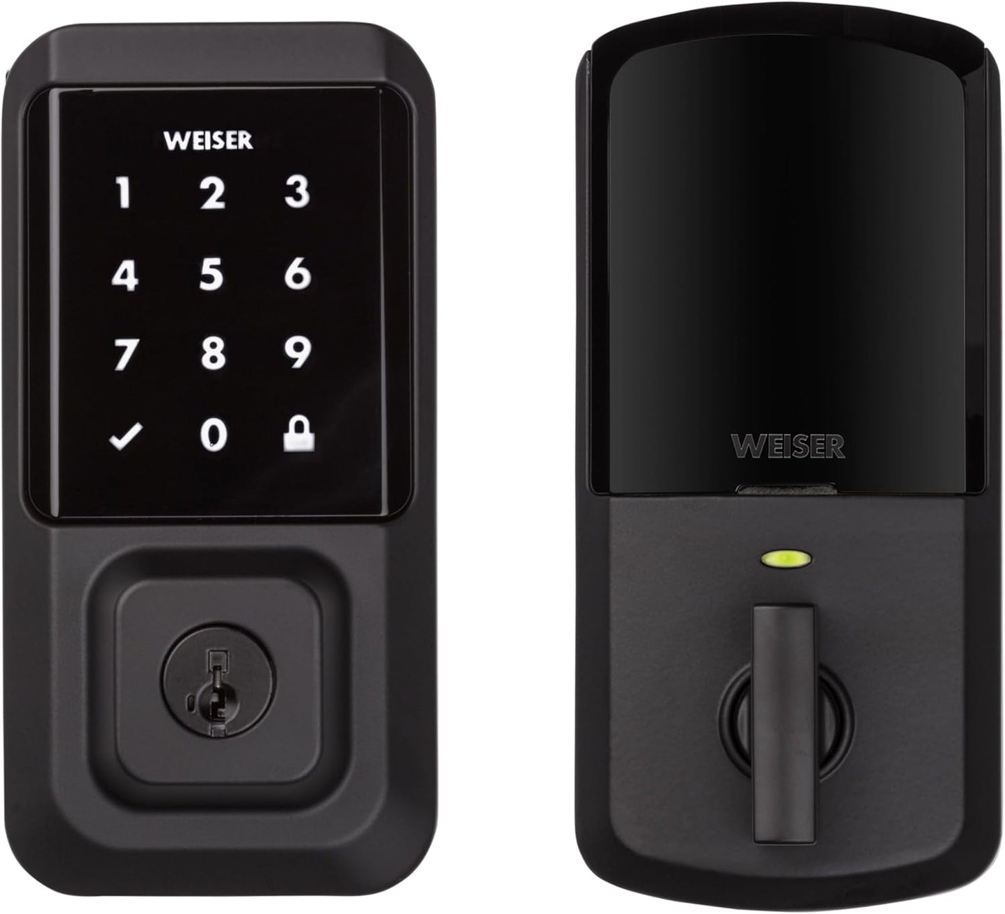 Weiser Halo Matte Black WiFi Smart Lock, Keyless Entry Door Lock, Touchscreen Keypad Door Lock, Amazon Alexa & Google Assistant/Google Home Compatible, Deadbolt Lock, Smart Locks for Entry Door