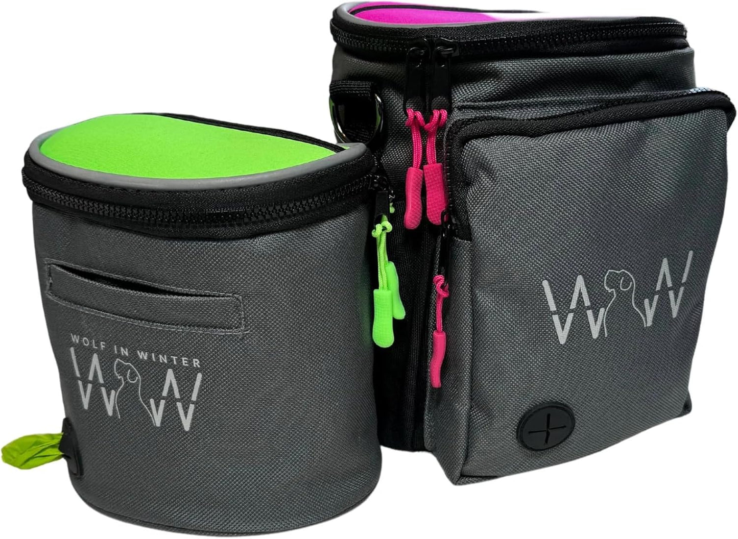 Wolf in Winter Quickdraw XL Dog Treat Pouch Bag for Training with Waste Bag Holder Phone Pocket and Belt Clip – Dog Accessories for Walking Hiking and Puppy Essentials – (Raspberry)