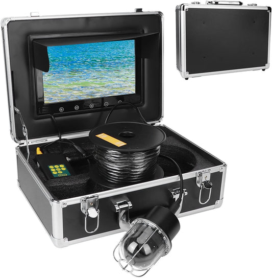 Underwater Fishing Camera, 10.1inch IP68 Fish Finder with 50m Cable, Infrared LED Lights, Portable Life Ultimate Fishing Gear for Ice,Lake and Boat Fishing