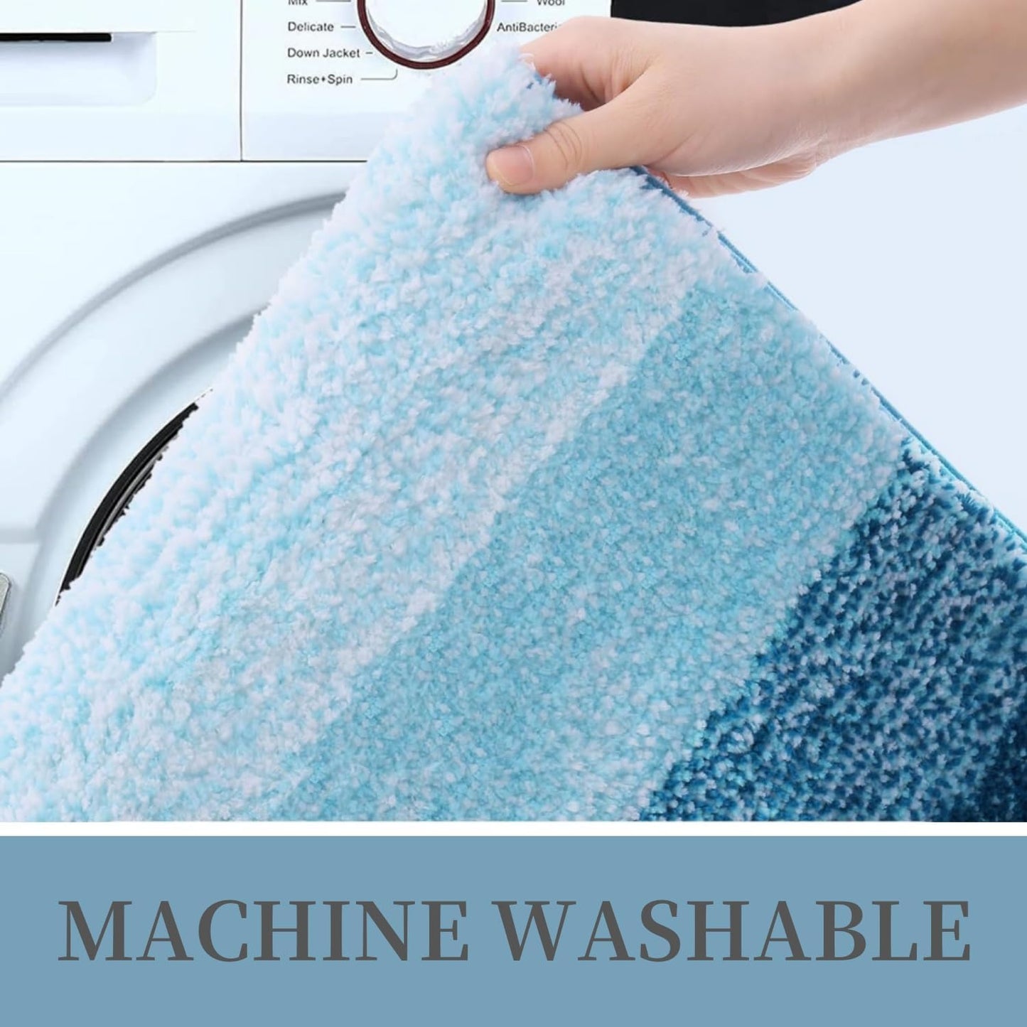 OLANLY Luxury Microfiber Bath Mat, Extra Soft and Absorbent Bathroom Mat, Non-Slip Plush Shaggy Bathroom Rug, Machine Wash Dry, Bath Rugs for Bathroom Floor, Tub and Shower, 16x24, Grey