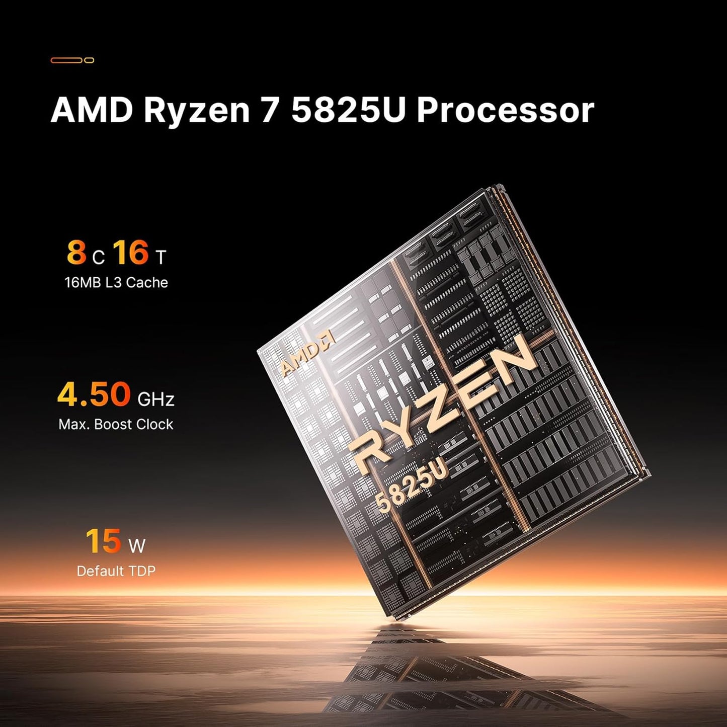 BOSGAME Mini PC AMD Ryzen 7 5825U, 16GB DDR4 RAM 512GB PCIe SSD, Mini Desktop Computer Support Dual LAN 2.5GbE, Triple 4K Display, WiFi 6E, BT 5.2 for Office