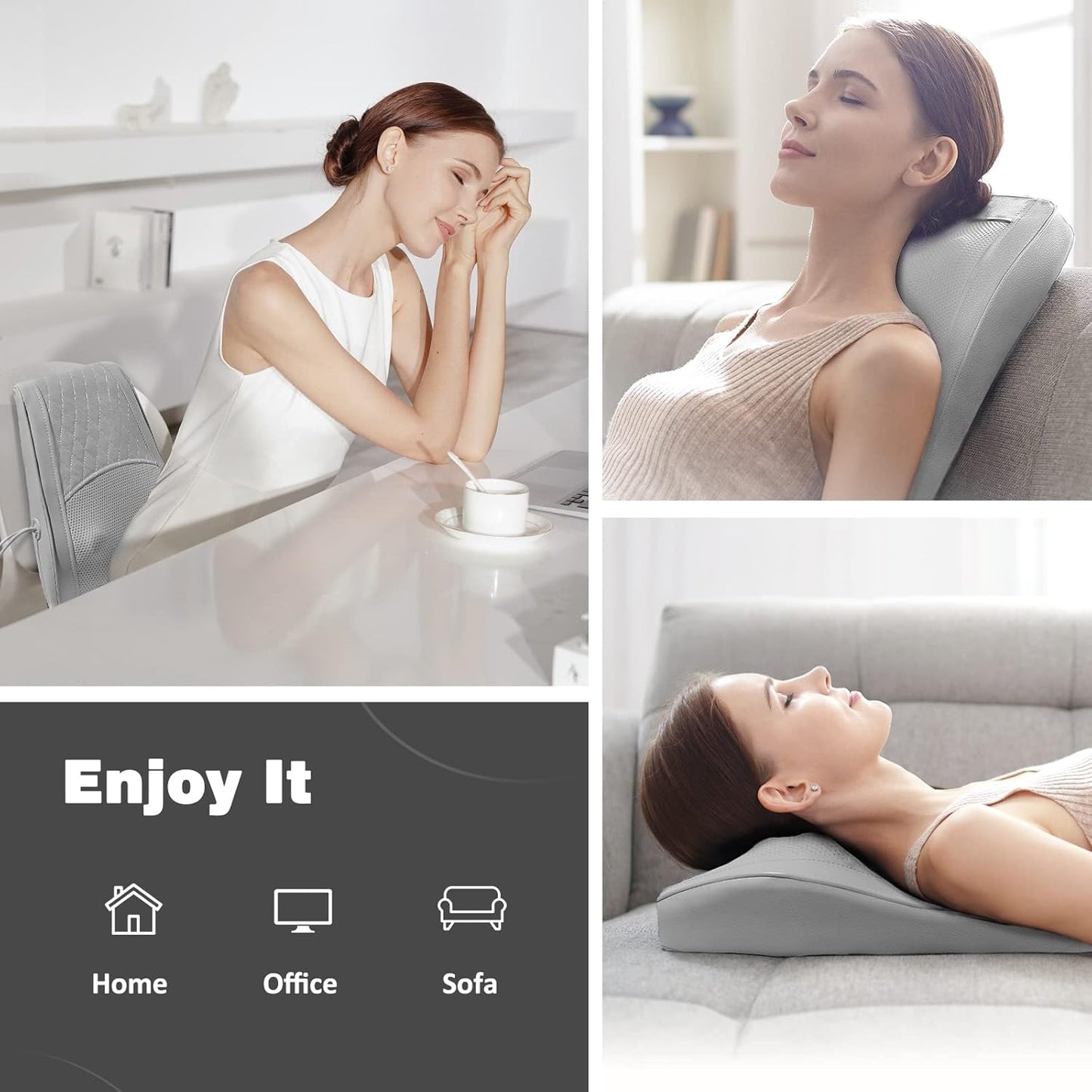 Boriwat Back Massager Neck Shoulder Massager with Heat, Shiatsu Massage Pillow for Pain Relief, Masseur for Neck, Back, Shoulder and Leg, Gifts for Men Women Mom Dad, Stress Relax at Home and Office
