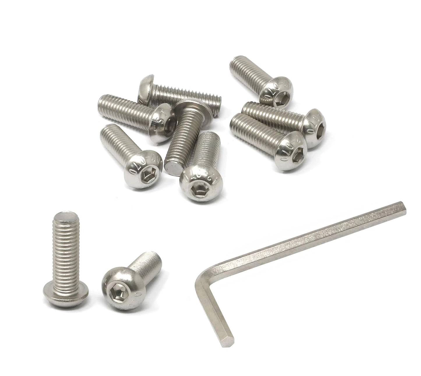 iexcell 50 Pcs M6 x 20mm Thread Pitch 1 mm Stainless Steel 304 Hex Socket Button Head Cap Screws Bolts Kit