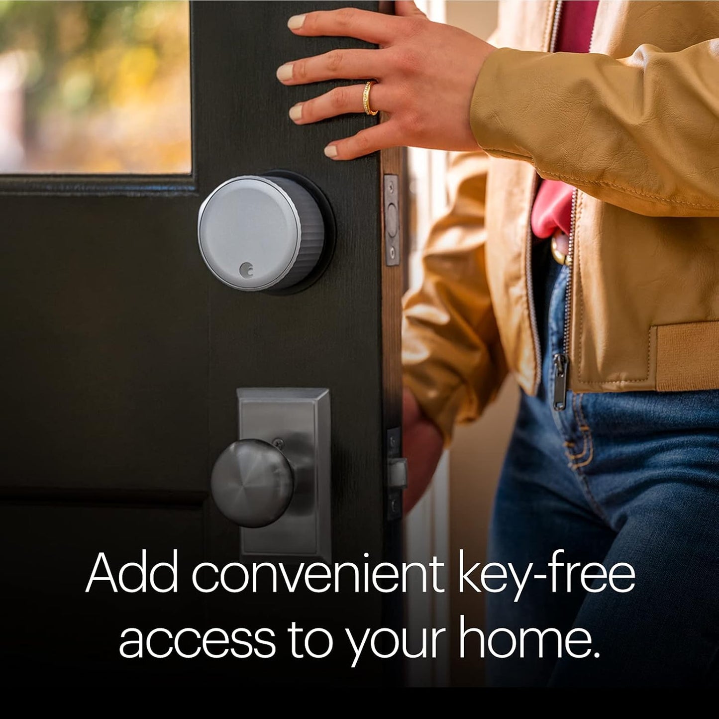 August Home, Silver Wi-Fi Connected Smart Keyless Entry Door Lock, Electronic Door Lock Fits Your Existing Deadbolt in Minutes, AUG-SL05-M01-S01