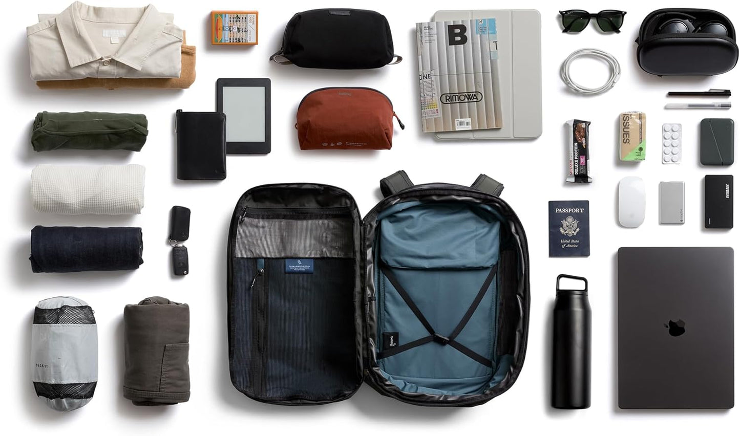Bellroy Transit Travel Pack Pro (30–38 liter carry-on travel backpack, with laptop sleeve)