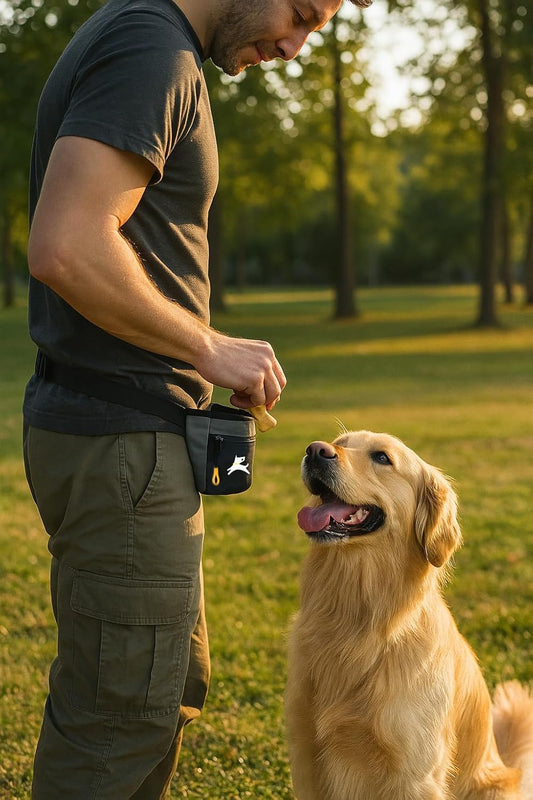 OllyDog Goodie Treat Bag, Dog Treat Pouch, Waist Belt Clip for Hands-Free Training, Magnetic Closure, Dog Training and Behavior Aids, Three Ways to Wear (Castle Rock) - PuriLite