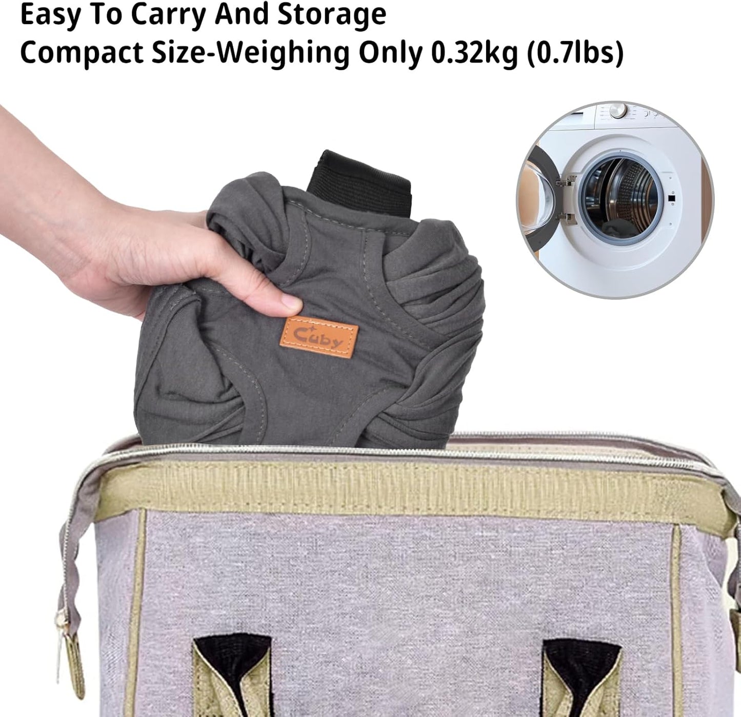CUBY Swaddle Dog Sling Carrier for Small Dogs, Front Pet Sling Carrie Chest, Hands Free Adjustable Cat Slings Carrier Soft Cotton Reducing Pain Puppy SlingCarrier for Small Pets Up to 11lb (Grey)