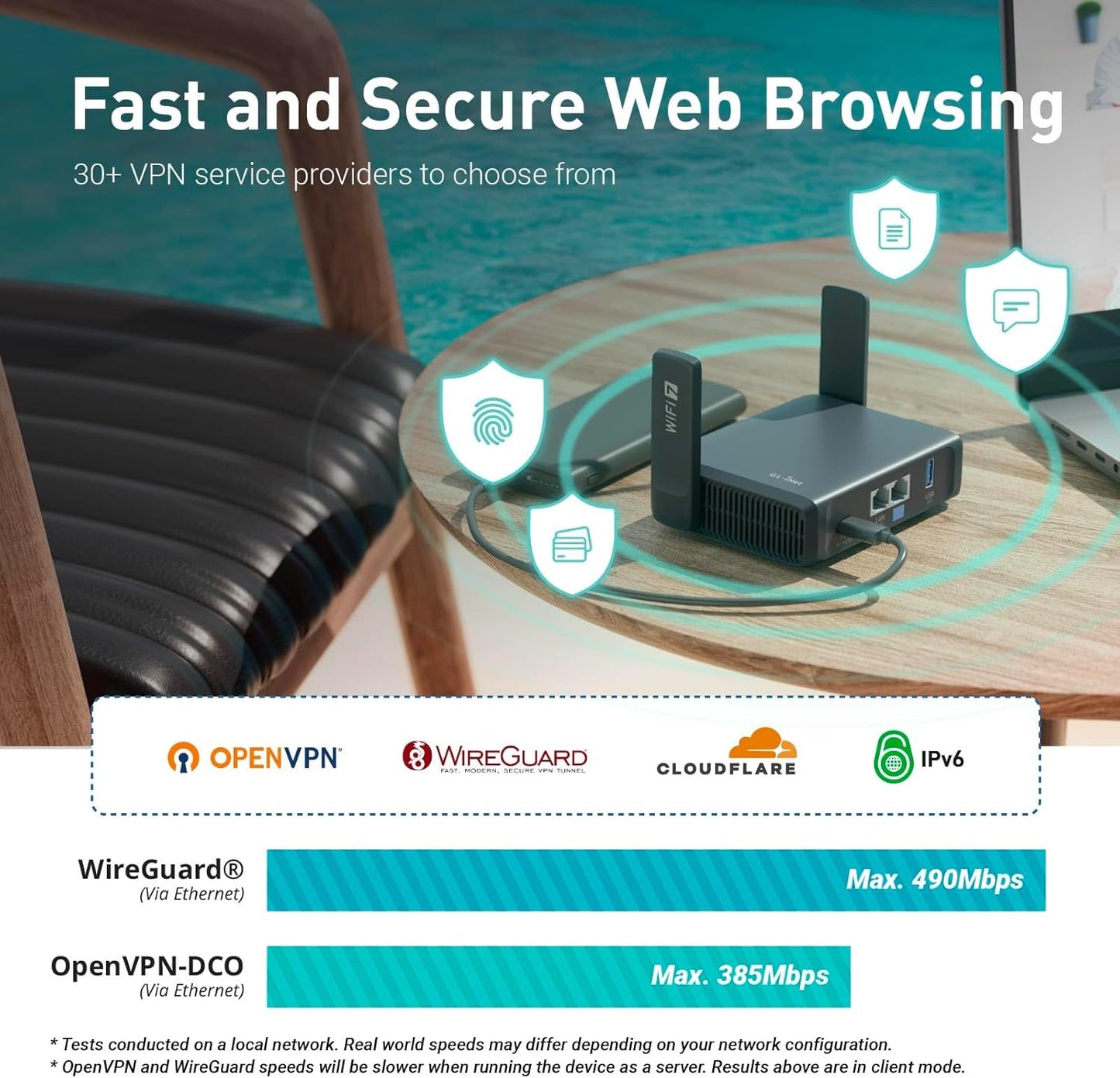 GL.iNet GL-BE3600 (Slate 7) Portable WiFi Router, Dual-Band Travel Wi-Fi 7 Router, Long Range 2.5G Ethernet Wireless Router, WiFi Access Point, VPN Router for Business Trip/Hotel/Mobile/RV/Cruise
