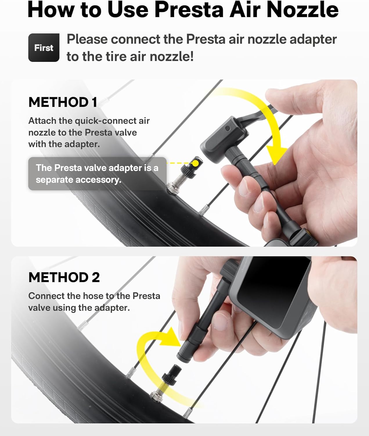 HOTO Air Pump Pocket, Mini Bike Tire Pump, 25s Fast Inflate Bike Pump Electric with Guage, 150PSI Portable Electric Bicycle Air Pump with Presta and Schrader Valve for Road Bike, Motorcycle, E-Bike