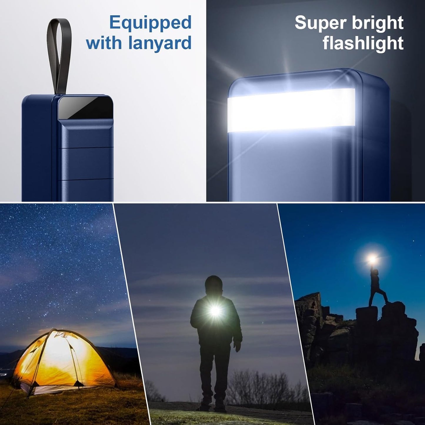 PowerBank 60000mAh Fast Charging,Battery Pack 22.5W Power Bank with USB C, Portable Charger,4 Outputs and 3 Inputs LED Display Compatible with Android Tablets iPhone etc.
