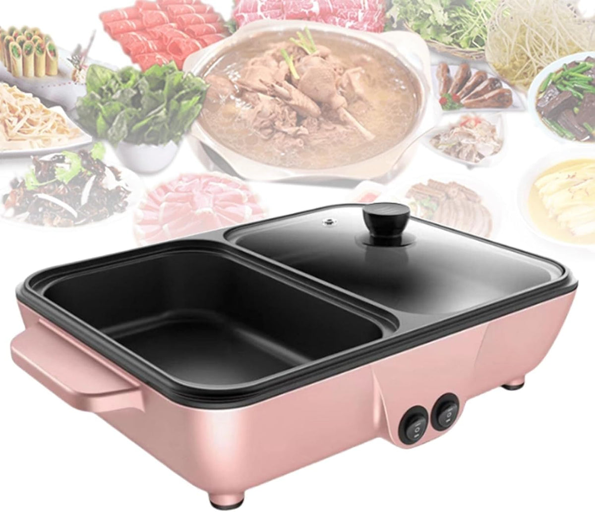 Electric Hot Pot with Grill, Non-Stick Coating, Easy to Clean, Perfect for Soup and BBQ, Small Household Electric Cooking Pan, Versatile Multi-Function Kitchen Appliance