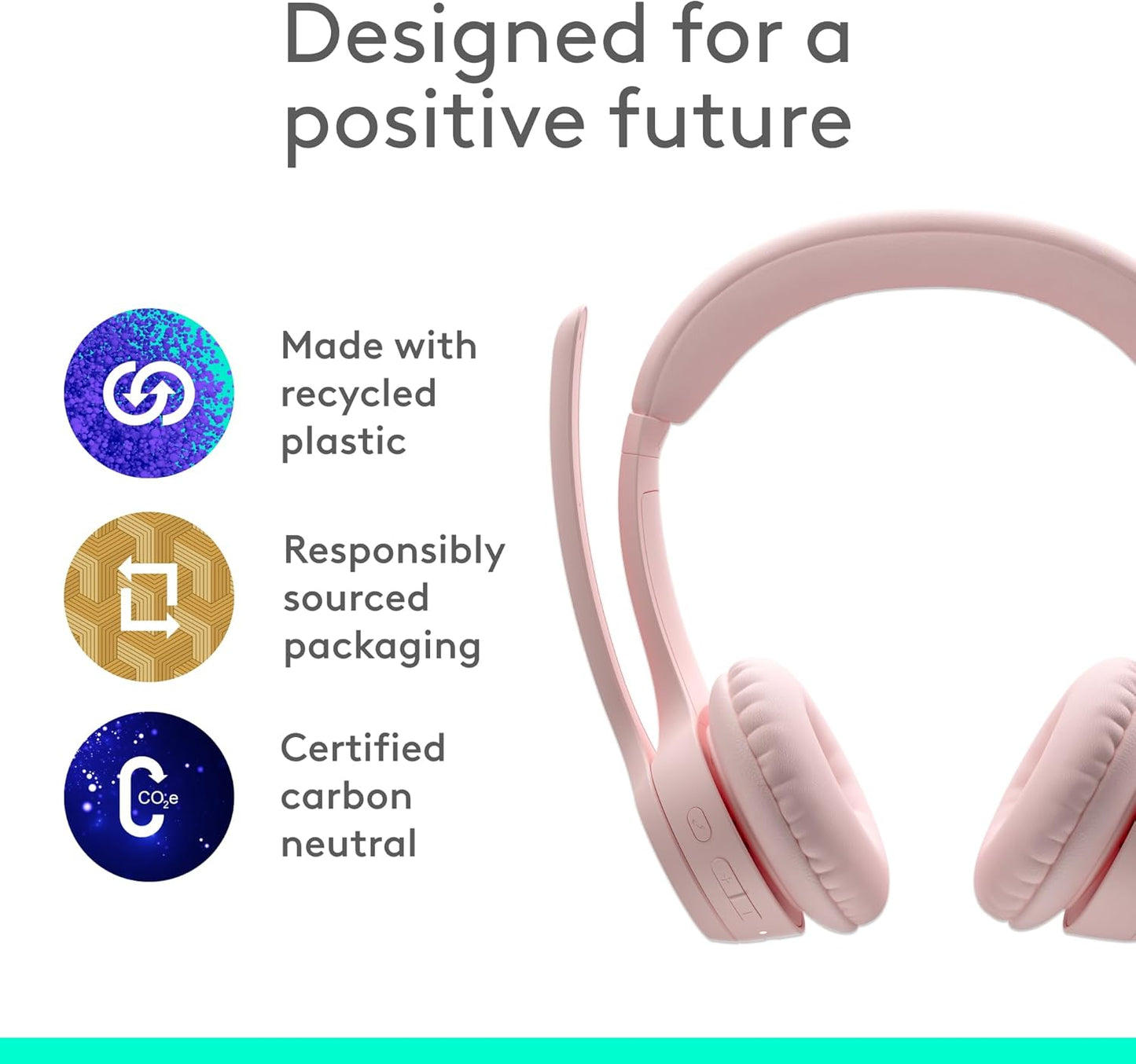 Logitech Zone 301 Wireless Bluetooth Headset with Noise-Canceling Microphone, Compatible with Windows, Mac, Chrome, Linux, iOS, iPadOS, Android – Graphite