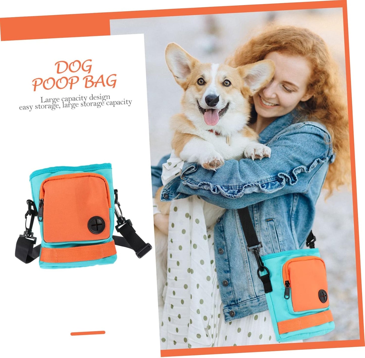 Dog Treat Pouch with Adjustable Waist Strap Lightweight and Durable Pet Training Bag for Treats and