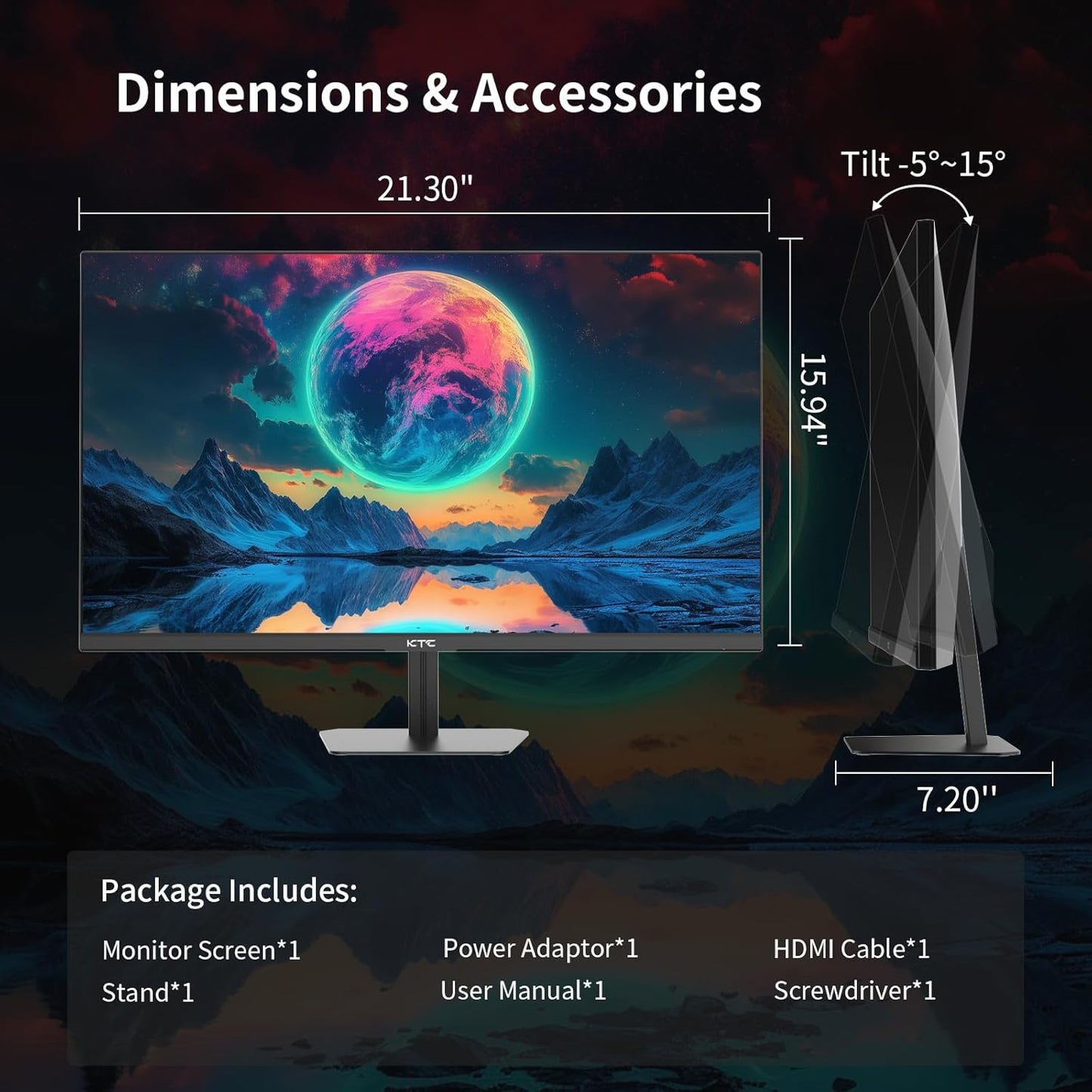 KTC 32 Inch 2K Computer Monitor, IPS 1440p Monitor with Ultra-Thin Bezels, HDR10, Freesync/G-sync, HDMI/DP Ports, Tilt Adjustable, Eyecare, Ideal for Business, Office, and Casual Gaming