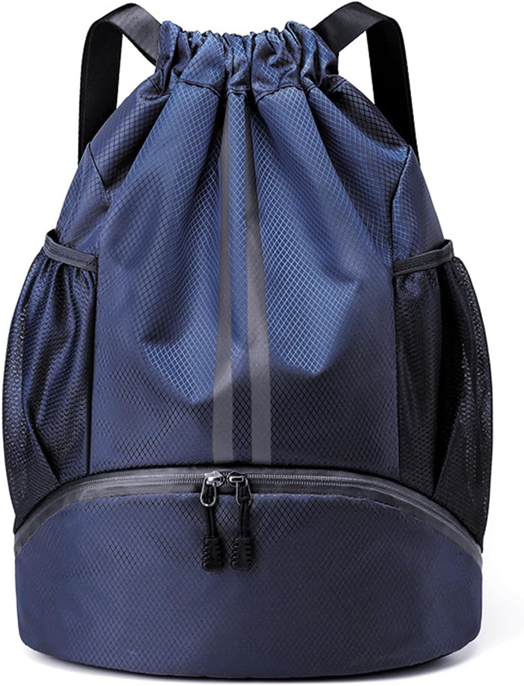 Hoedia Sports Drawstring Backpack - String Swim Gym Bag with Shoes Compartment and Wet Proof Pocket for Women/Men