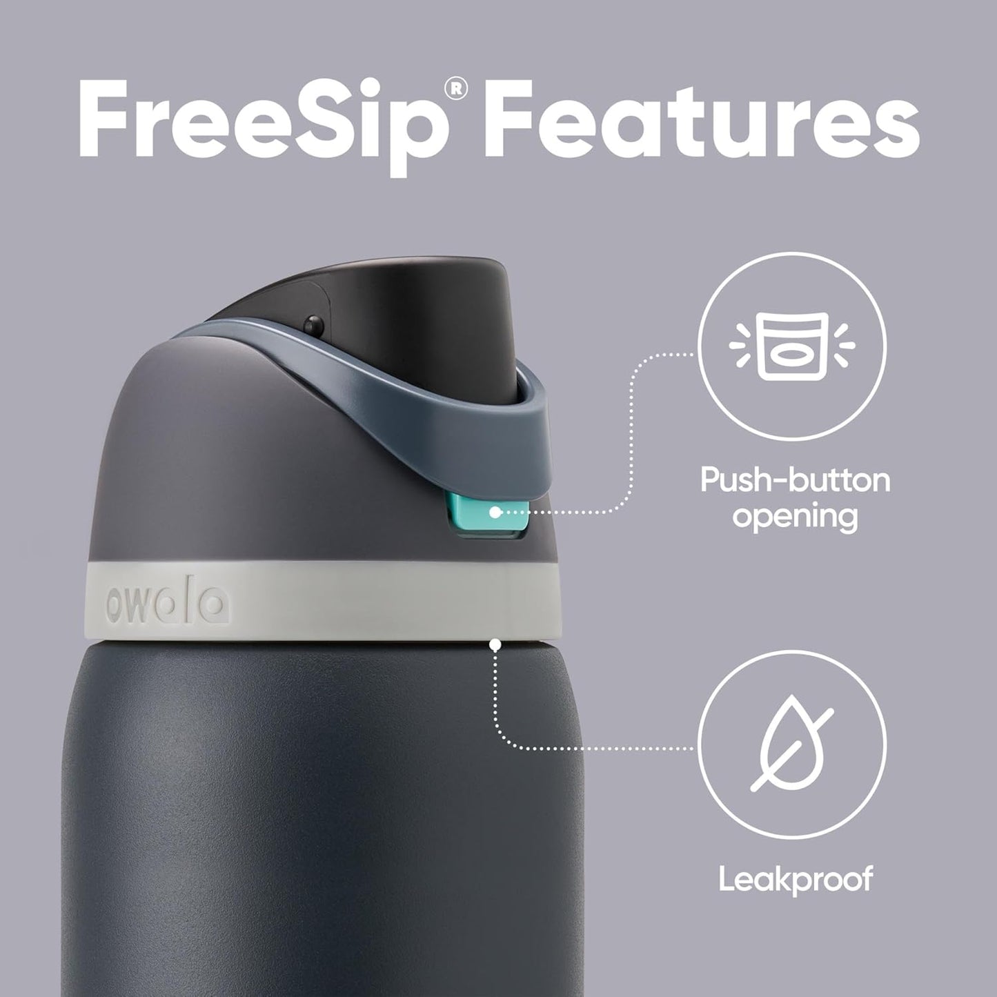 Owala FreeSip Insulated Stainless Steel Water Bottle with Straw for Sports, Travel, and School BPA-Free Sports Water Bottle, 24 oz, Beach House
