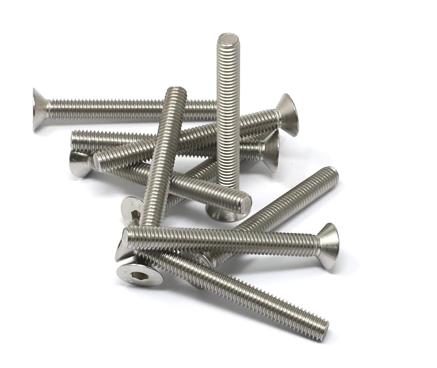 iexcell 5 Pcs M8 x 80mm Thread Pitch 1.25 mm Stainless Steel 304 Hex Socket Flat Head Cap Screws Bolts Kit