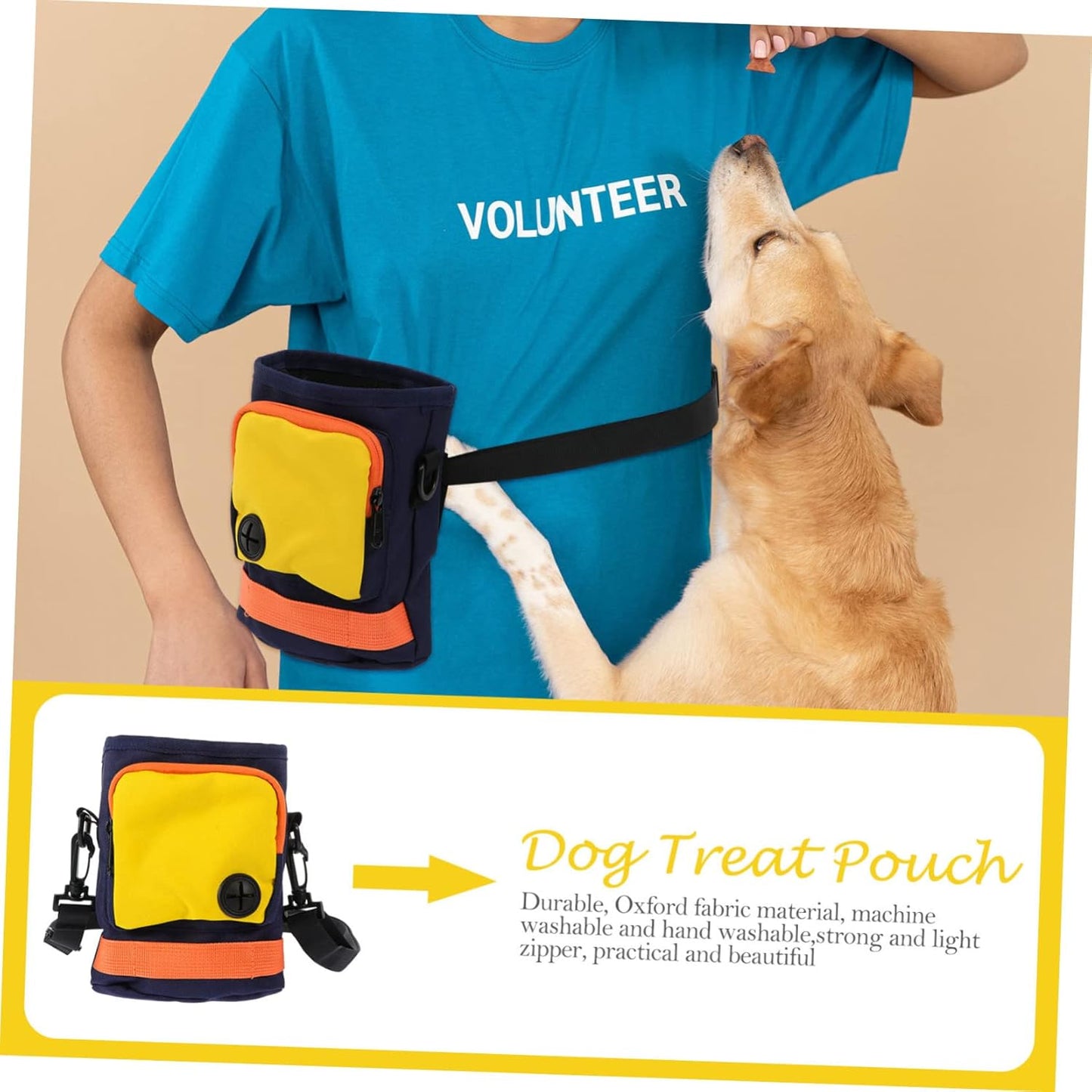 Dog Treat Pouch with Adjustable Waist Strap Lightweight and Durable Pet Training Bag for Treats and