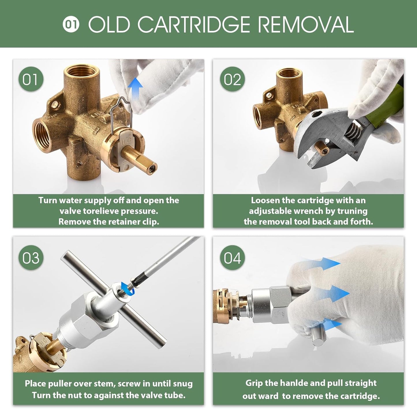 1222 Replacement Cartridge for One Handle Posi Temp Shower Cartridge Replacement,Brass & Plastic,Without Removal Tool