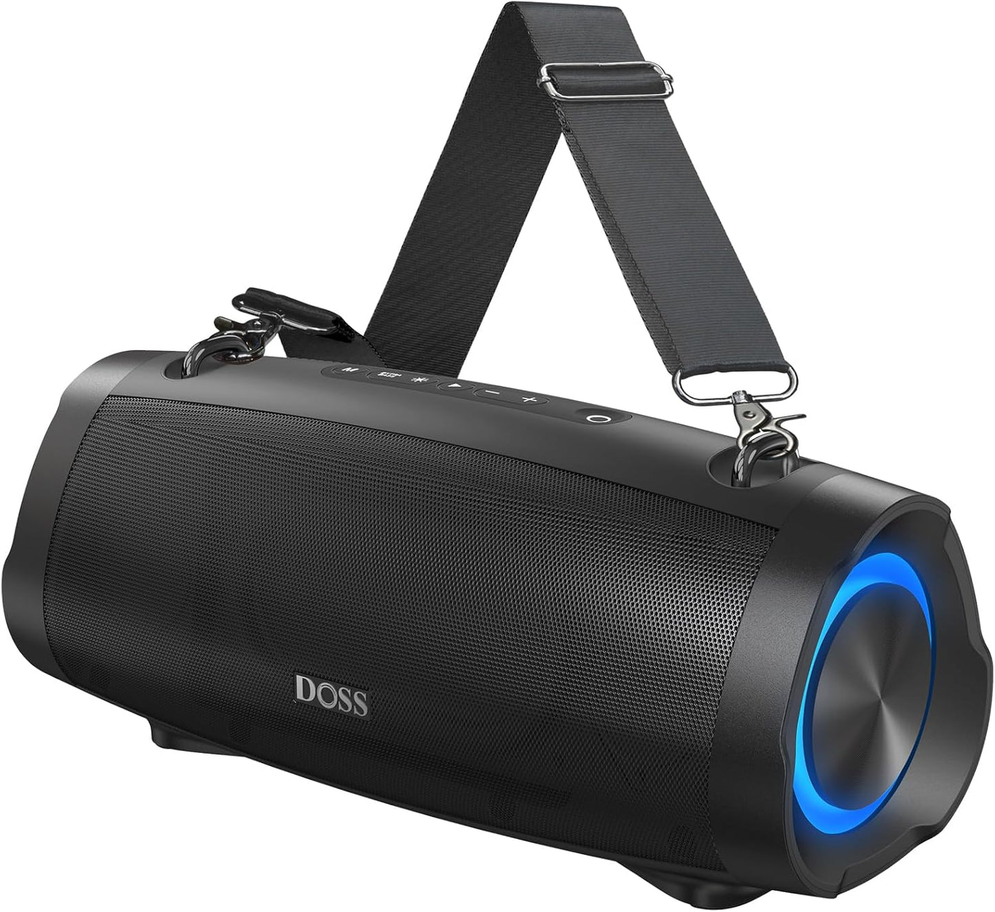 DOSS Extreme Boom Pro D100 Bluetooth Speaker with 140W Peak, 70W Bold Sound, Extra Bass, 24H Playtime, Beat-Sync Lights, IPX6 Waterproof, Portable Strap for Hiking, Camping-Orange