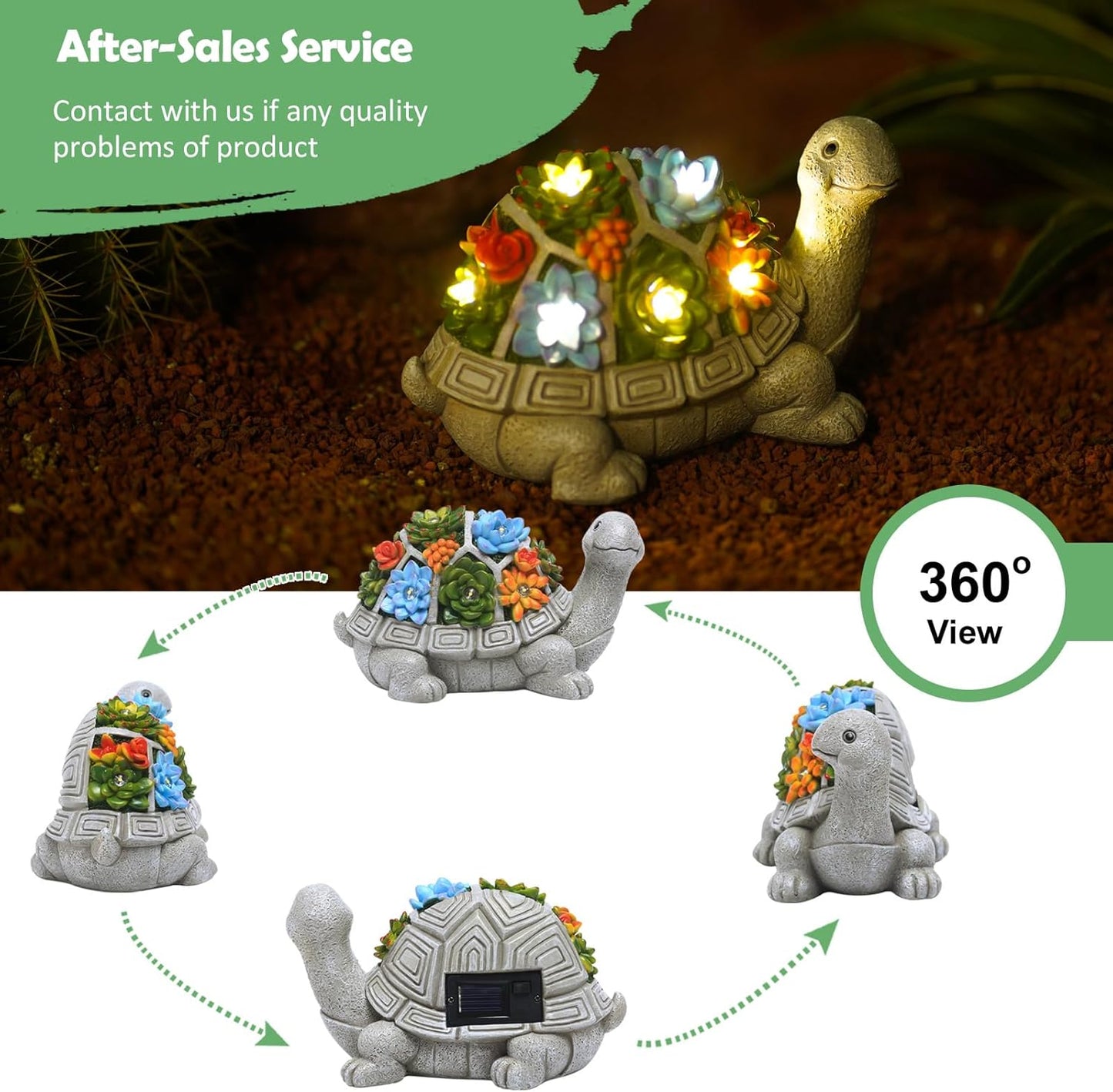 Nacome Solar Frog Riding Turtle for Garden Decor - Outdoor Statues for Patio,Yard,Balcony Ornament,Turtle Gifts for Women/Mom/Grandma,Mom's Best Gift