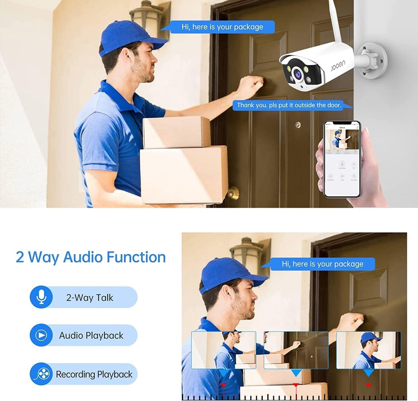 JOOAN【IP67 Weatherproof & H.265+ System】3MP Security Camera System Outdoor,10-Channel NVR&4Pcs FHD 1296P Video Record CCTV Cameras,Waterproof&Good Night Vision,Motion Dectection&Email Alarm,No HDD