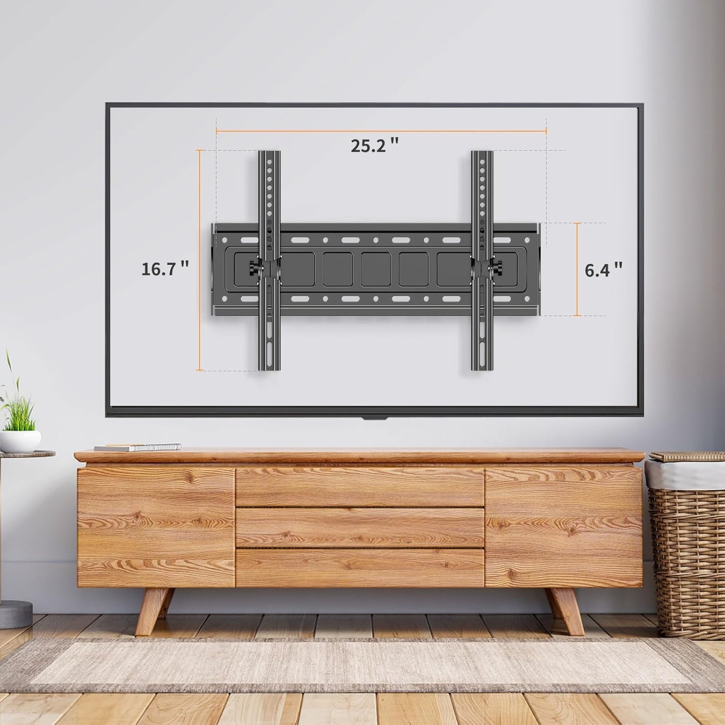 ZOGOZZ Tilting TV Wall Mount for Most 32-75" 4K LCD OLED Flat Screen TVs, VESA max 600x400mm and Max Load 154lbs,40 42 43 50 55 60 65 70 inch Adjustable Low Profile Wall Mount TV Bracket,Support Mural