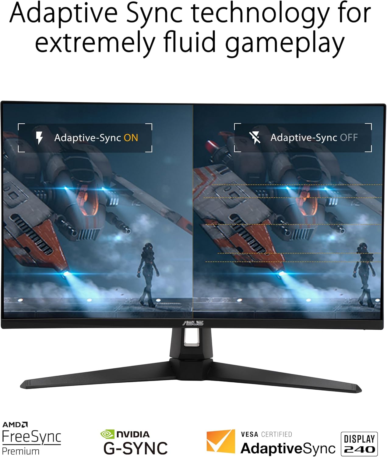 ASUS TUF Gaming 27” 1440P Gaming Monitor (VG27AQM1A) - QHD (2560x1440), 260Hz, 1ms, Fast IPS, ELMB Sync, Freesync Premium, G-Sync compatible, Variable Overdrive, 90%DCI-P3, DisplayHD 400, 3yr warranty