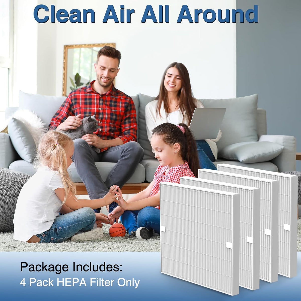 AP-1512HH Air Purifier Replacement Filter Set for Coway Airmega AP-1512HH and and Airmega 200M air Purifier, 2 HEPA and 6 Carbon Filters Compared to Part #3304899 - PuriLite