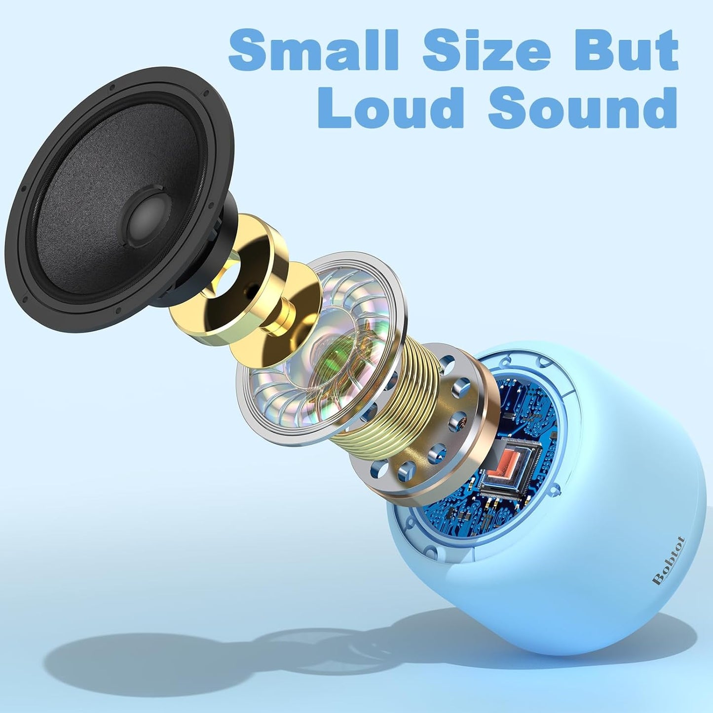 Bobtot Portable Bluetooth Speakers with Strap Easy to Carry, Wireless IPX5 Waterproof Mini Speaker with Loud Stereo Sound, 20 Hours Playtime, Rechargeable Battery, Built-in Microphone (Green)