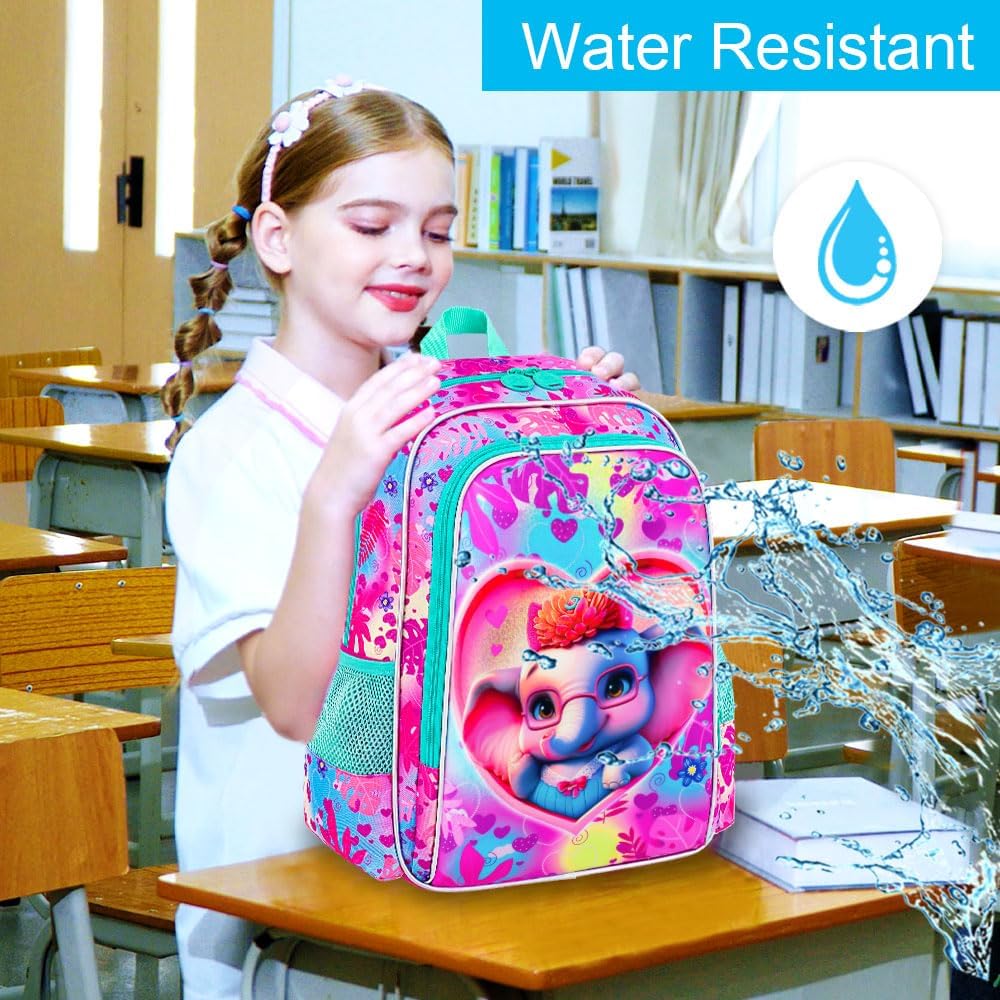 3pcs Backpack for Boys and Girls, 16” Kids Kindergarten Bookbag with Lunch Box, Cute Elementary Backpacks for Boy Girl