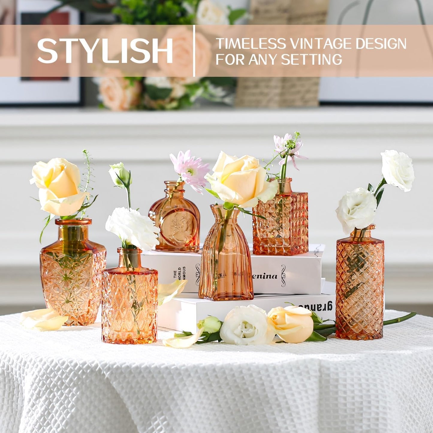 Sawoake Mini Bud Vases As Wedding Centerpieces for Tables,Clear Bud Vases for Flowers,Small Flower Vases Suitable for Birthday Party,Anniversary,Wedding Reception,Baby Shower (Clear-12PCS)